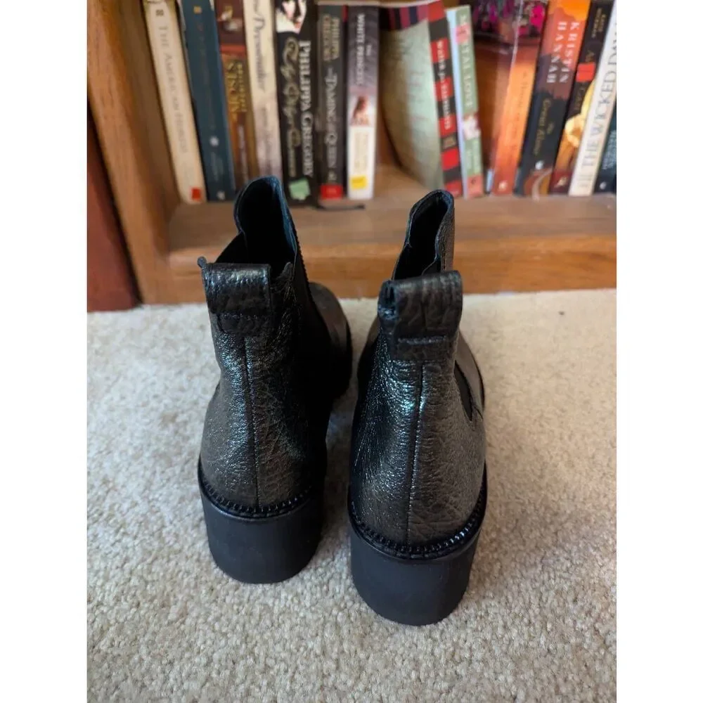 New $500 Paul Green Jada Lug Sole Chelsea Boot PLATFORM CHUNKY GUNMETAL Uk 5.5